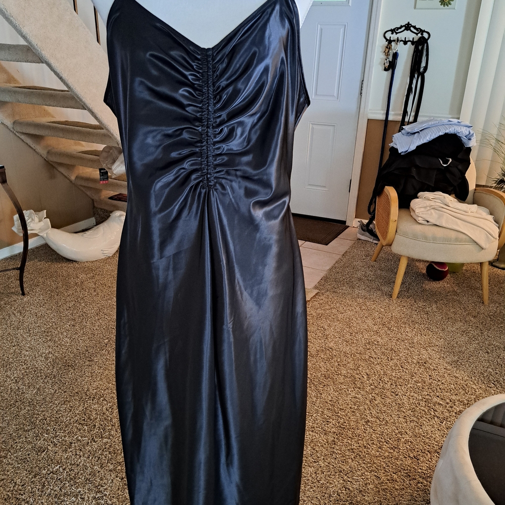 Elegant Black Satin Dress